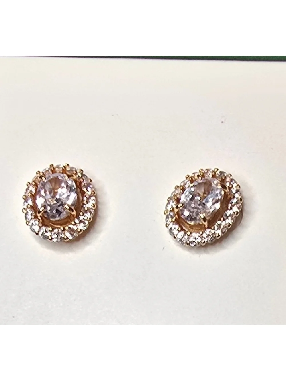 NWT Kate Spade Victoria Stud Earrings Clear Cubic Zirconia Gold Tone Halo Studs